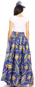 Sakkas Asma Convertible Traditional Wax Print Adjustable Strap Maxi Skirt Dress