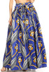 Sakkas Asma Convertible Traditional Wax Print Adjustable Strap Maxi Skirt Dress