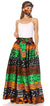 Sakkas Asma's Second Convertible Traditional Wax Print Maxi Skirt with Adjustable Straps