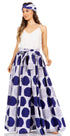 Sakkas Asma's Second Convertible Traditional Wax Print Maxi Skirt with Adjustable Straps