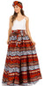 Sakkas Asma's Second Convertible Traditional Wax Print Maxi Skirt with Adjustable Straps