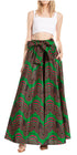 Sakkas Asma's Second Convertible Traditional Wax Print Maxi Skirt with Adjustable Straps