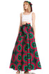 Sakkas Asma's Second Convertible Traditional Wax Print Maxi Skirt with Adjustable Straps
