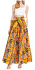 Sakkas Asma's Second Convertible Traditional Wax Print Maxi Skirt with Adjustable Straps