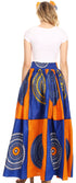 Sakkas Asma Convertible Traditional Wax Print Adjustable Strap Maxi Skirt Dress