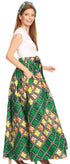 Sakkas Asma Convertible Traditional Wax Print Adjustable Strap Maxi Skirt Dress