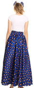 Sakkas Asma Convertible Traditional Wax Print Adjustable Strap Maxi Skirt Dress