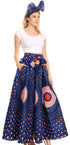 Sakkas Asma Convertible Traditional Wax Print Adjustable Strap Maxi Skirt Dress