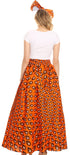 Sakkas Asma Convertible Traditional Wax Print Adjustable Strap Maxi Skirt Dress