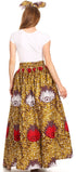 Sakkas Asma Convertible Traditional Wax Print Adjustable Strap Maxi Skirt Dress