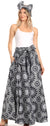 Sakkas Asma Convertible Traditional Wax Print Adjustable Strap Maxi Skirt Dress