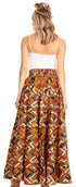 Sakkas Asma Convertible Traditional Wax Print Adjustable Strap Maxi Skirt Dress