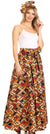 Sakkas Asma Convertible Traditional Wax Print Adjustable Strap Maxi Skirt Dress