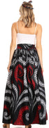 Sakkas Asma Convertible Traditional Wax Print Adjustable Strap Maxi Skirt Dress