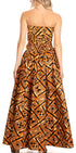 Sakkas Asma Convertible Traditional Wax Print Adjustable Strap Maxi Skirt Dress
