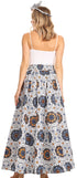Sakkas Asma Convertible Traditional Wax Print Adjustable Strap Maxi Skirt Dress