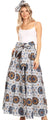 Sakkas Asma Convertible Traditional Wax Print Adjustable Strap Maxi Skirt Dress