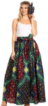 Sakkas Asma Convertible Traditional Wax Print Adjustable Strap Maxi Skirt Dress