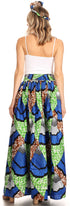 Sakkas Asma Convertible Traditional Wax Print Adjustable Strap Maxi Skirt Dress