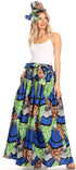 Sakkas Asma Convertible Traditional Wax Print Adjustable Strap Maxi Skirt Dress
