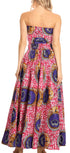 Sakkas Asma Convertible Traditional Wax Print Adjustable Strap Maxi Skirt Dress