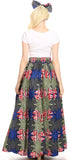 Sakkas Asma Convertible Traditional Wax Print Adjustable Strap Maxi Skirt Dress