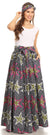 Sakkas Asma Convertible Traditional Wax Print Adjustable Strap Maxi Skirt Dress