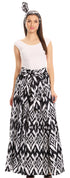 Sakkas Asma Convertible Traditional Wax Print Adjustable Strap Maxi Skirt Dress