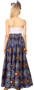 Sakkas Asma Convertible Traditional Wax Print Adjustable Strap Maxi Skirt Dress
