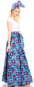 Sakkas Asma Convertible Traditional Wax Print Adjustable Strap Maxi Skirt Dress