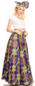 Sakkas Asma Convertible Traditional Wax Print Adjustable Strap Maxi Skirt Dress