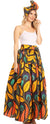 Sakkas Asma Convertible Traditional Wax Print Adjustable Strap Maxi Skirt Dress