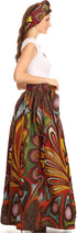 Sakkas Asma Convertible Traditional Wax Print Adjustable Strap Maxi Skirt Dress