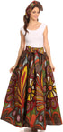 Sakkas Asma Convertible Traditional Wax Print Adjustable Strap Maxi Skirt Dress