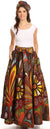 Sakkas Asma Convertible Traditional Wax Print Adjustable Strap Maxi Skirt Dress