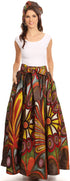 Sakkas Asma Convertible Traditional Wax Print Adjustable Strap Maxi Skirt Dress