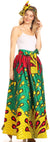 Sakkas Asma Convertible Traditional Wax Print Adjustable Strap Maxi Skirt Dress