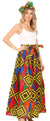 Sakkas Asma Convertible Traditional Wax Print Adjustable Strap Maxi Skirt Dress
