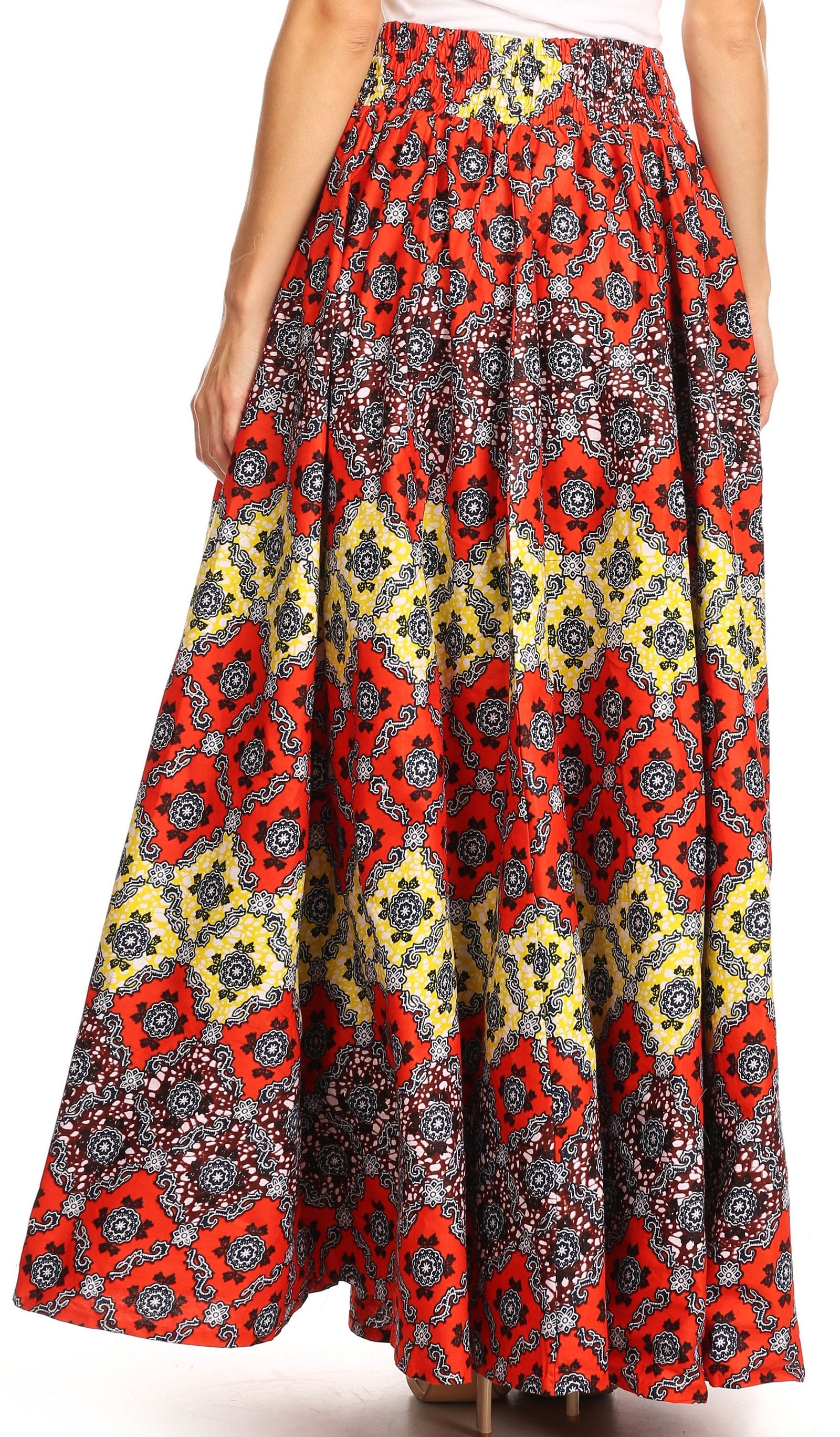 Sakkas Asma Convertible Traditional Wax Print Adjustable Strap Maxi Skirt Dress