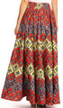 Sakkas Asma Convertible Traditional Wax Print Adjustable Strap Maxi Skirt Dress