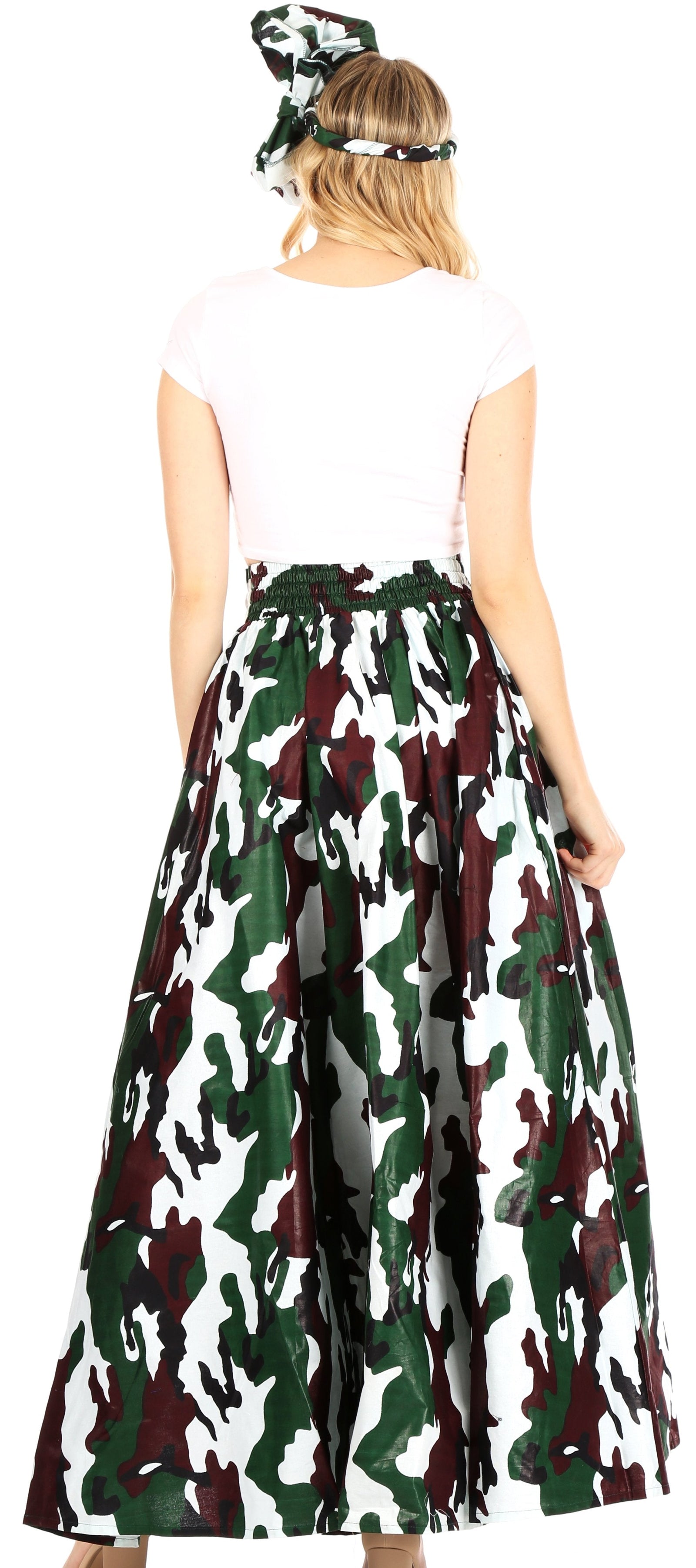 Sakkas Asma Convertible Traditional Wax Print Adjustable Strap Maxi Skirt Dress