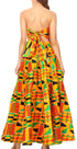 Sakkas Asma Convertible Traditional Wax Print Adjustable Strap Maxi Skirt Dress