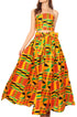 Sakkas Asma Convertible Traditional Wax Print Adjustable Strap Maxi Skirt Dress