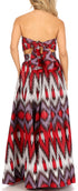Sakkas Asma Convertible Traditional Wax Print Adjustable Strap Maxi Skirt Dress
