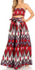 Sakkas Asma Convertible Traditional Wax Print Adjustable Strap Maxi Skirt Dress