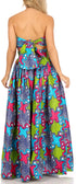 Sakkas Asma Convertible Traditional Wax Print Adjustable Strap Maxi Skirt Dress