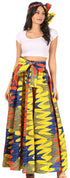 Sakkas Asma Convertible Traditional Wax Print Adjustable Strap Maxi Skirt Dress
