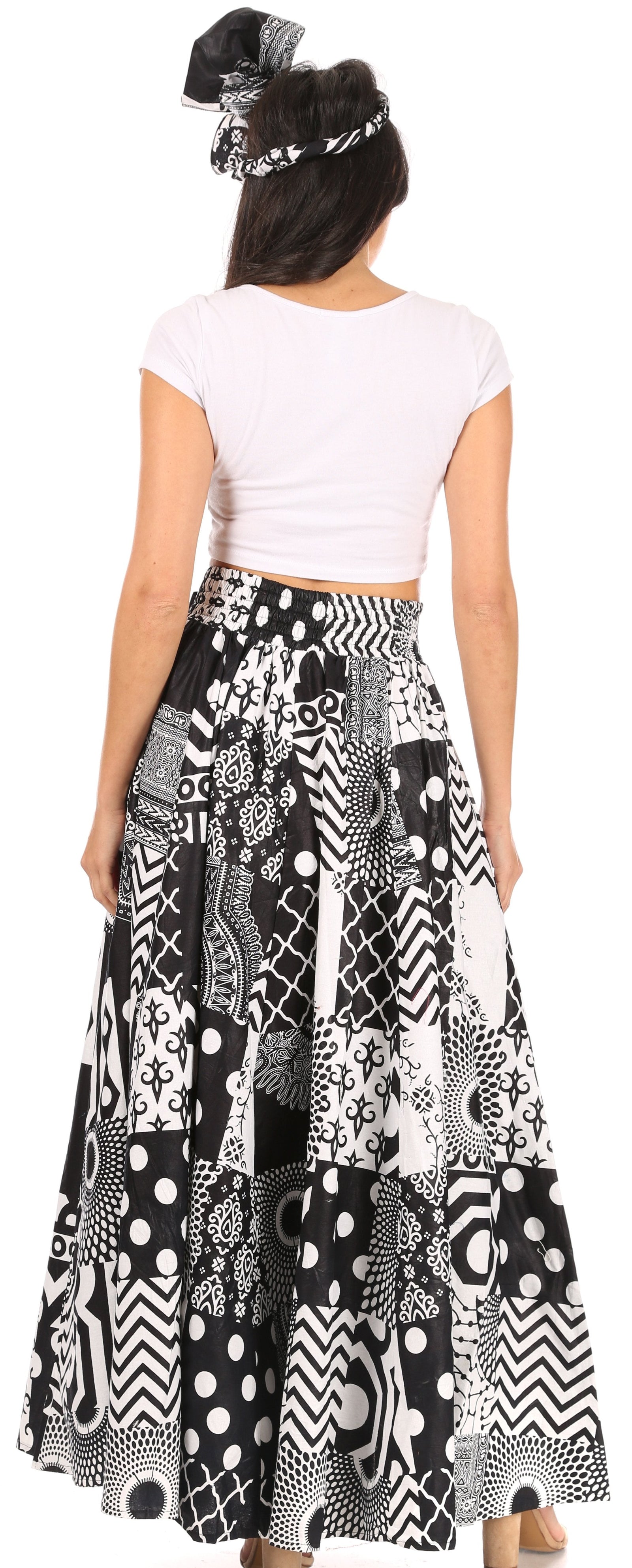 Sakkas Asma Convertible Traditional Wax Print Adjustable Strap Maxi Skirt Dress