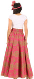 Sakkas Asma Convertible Traditional Wax Print Adjustable Strap Maxi Skirt Dress