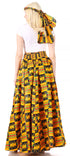 Sakkas Asma Convertible Traditional Wax Print Adjustable Strap Maxi Skirt Dress
